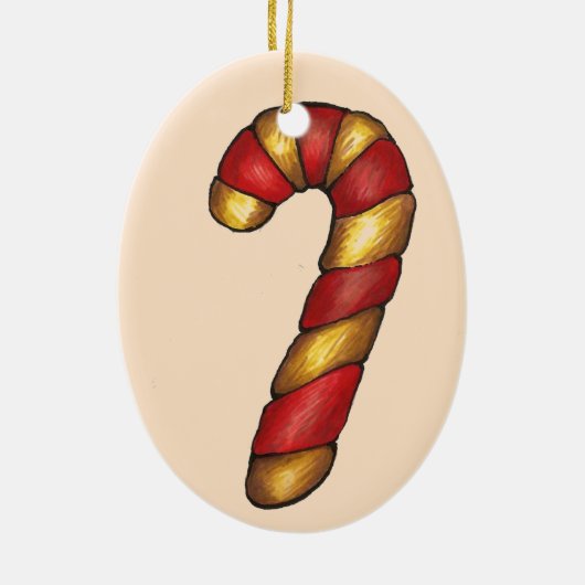 Candy Cane Twist Peppermint kerstkoekje Keramisch Ornament (Achterkant)