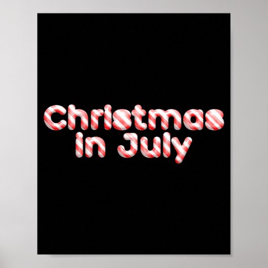 Candy Cane Tygraphy Christmas In July T Shirt Poster (Voorkant)