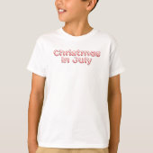 Candy Cane Typografie Kerstmis in juli T-shirt (Voorkant)