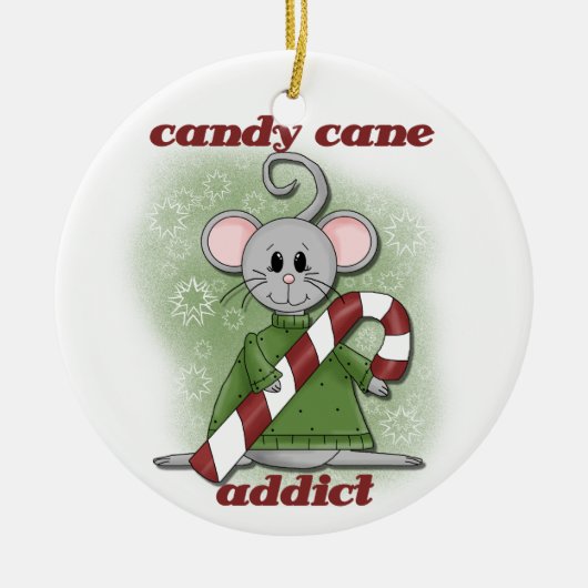 Candy Cane Verslaafd Kerst Keepsake Ornament (Voorkant)