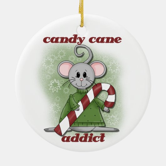 Candy Cane Verslaafd Kerst Keepsake Ornament (Achterkant)