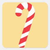 Candy Cane Vierkante Sticker (Voorkant)