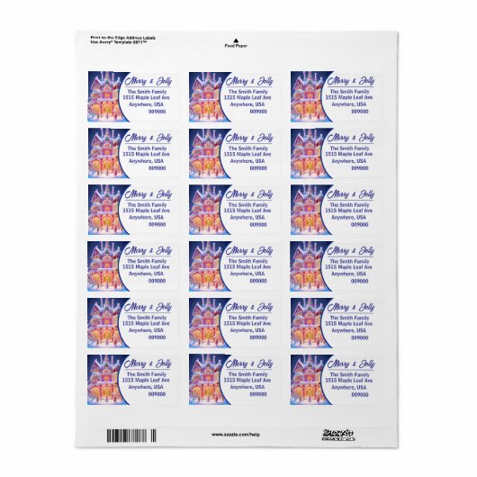 Candy Cane Villa - Retour Adres Label (Full Sheet)