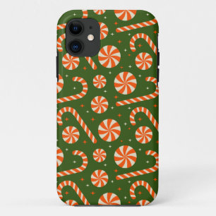 Candy cane vintage kerstretro patroon  Case-Mate iPhone case