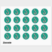 Candy Cane Vishaak Kerststicker Zegel (Vel)