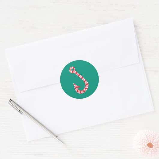 Candy Cane Vishaak Kerststicker Zegel (Envelop)