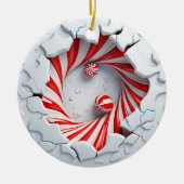 Candy Cane Vortex Pepermunt Twist Keramisch Ornament (Voorkant)
