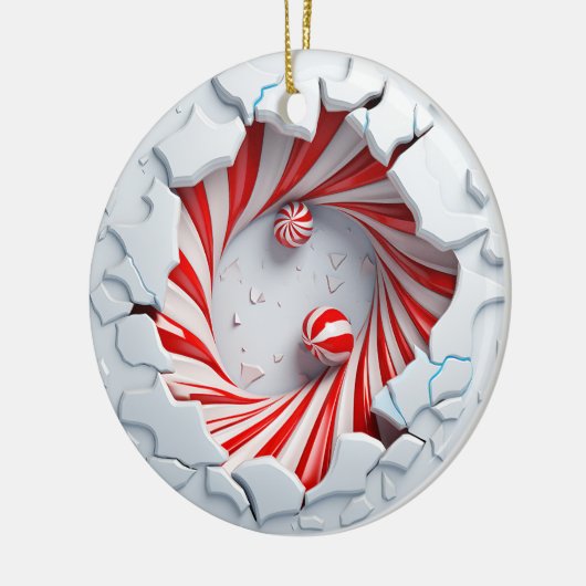 Candy Cane Vortex Pepermunt Twist Keramisch Ornament (Links)