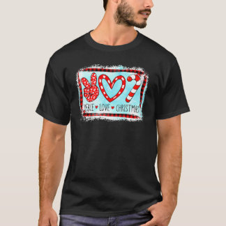Candy Cane Vrede Liefde Kerstman Santa Hoed Nog St T-shirt