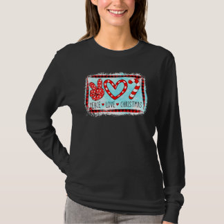 Candy Cane Vrede Liefde Kerstman Santa Hoed Nog St T-shirt