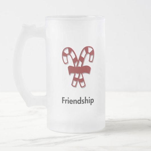 Candy Cane Vriendschap Matglas Bierpul (Links)