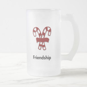 Candy Cane Vriendschap Matglas Bierpul