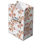 Candy Cane - Vrolijk Kerstfeest Medium Cadeauzakje (Voorkant Gekanteld)
