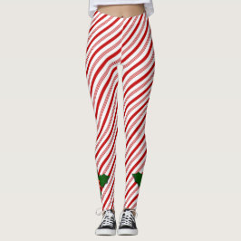 Candy Cane w/Holly - Leggings