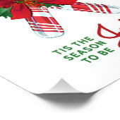 Candy Cane Wall Art met kerst-kledingblauw Foto Afdruk (Hoek)