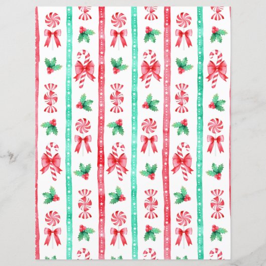 Candy Cane Waterverf Kinder brief aan de Kerstman (Achterkant)