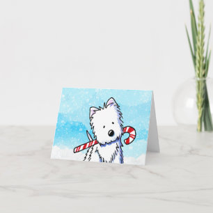Candy Cane Westie Christmas Kaart