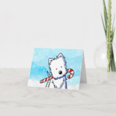 Candy Cane Westie Christmas Kaart (Voorkant)