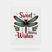 Candy Cane Wings Dragonfly Acryl Bord (Voorkant)