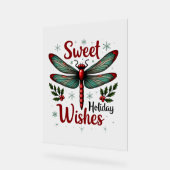 Candy Cane Wings Dragonfly Acryl Bord (Hoek)