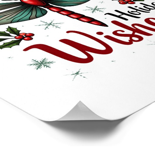 Candy Cane Wings Dragonfly Poster (Hoek)