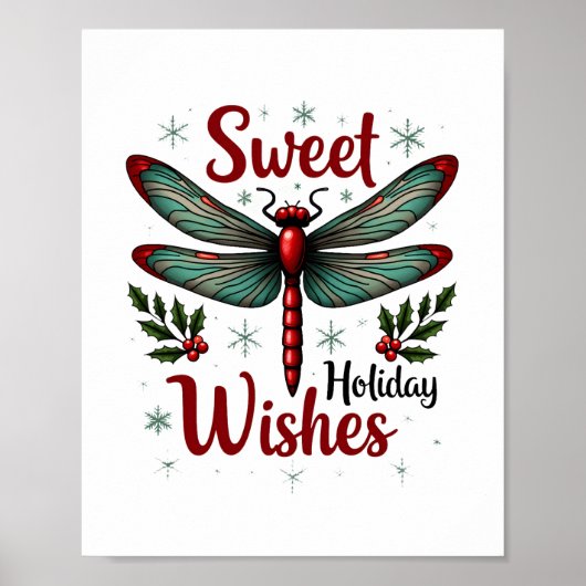 Candy Cane Wings Dragonfly Poster (Voorkant)