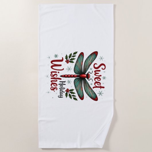 Candy Cane Wings Dragonfly Strandlaken (Voorkant)