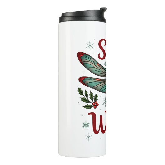 Candy Cane Wings Dragonfly Thermosbeker (Gedraaid links)