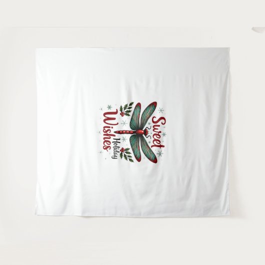 Candy Cane Wings Dragonfly Wandkleed (Voorkant (horizontaal))