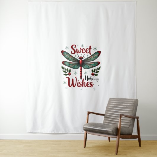 Candy Cane Wings Dragonfly Wandkleed (In situ)