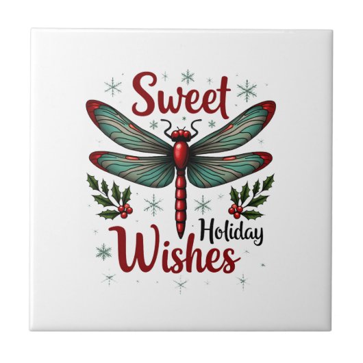 Candy Cane Wings Libel Tegeltje (Voorkant)