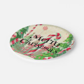 Candy Cane Winter Pepermunt Bos Kerstmis Papieren Bordje (Gekanteld)
