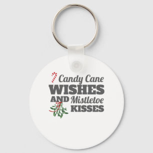 Candy Cane Wishes and Mistletoe Kisses Kerstmis G Sleutelhanger