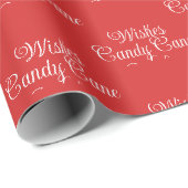 Candy Cane Wishes | Klassiek cadeau in rode kleur Cadeaupapier (Rol Hoek)