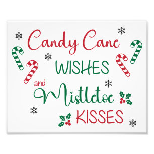 Candy Cane Wishes & Mistletoe Kisses Foto Afdruk