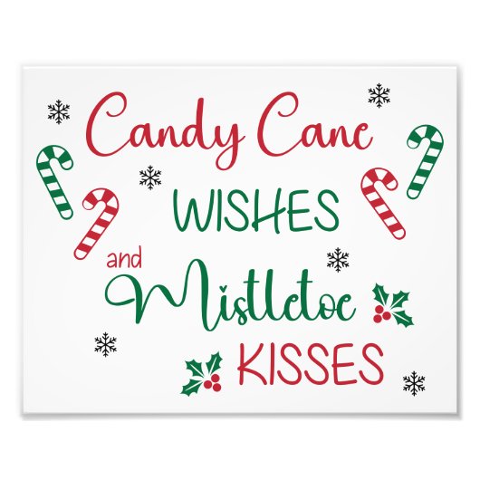 Candy Cane Wishes & Mistletoe Kisses Foto Afdruk (Voorkant)