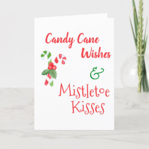 Candy Cane Wishes & Mistletoe Kisses Kerstmis Feestdagen Kaart