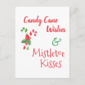 Candy Cane Wishes & Mistletoe Kisses Kerstmis Feestdagenkaart (Voorkant)