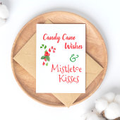 Candy Cane Wishes & Mistletoe Kisses Kerstmis Feestdagenkaart