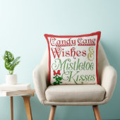 “Candy Cane Wishes/Mistletoe Kisses” Kussen (Stoel)