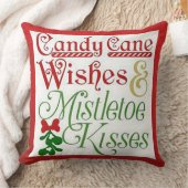 “Candy Cane Wishes/Mistletoe Kisses” Kussen (Deken)