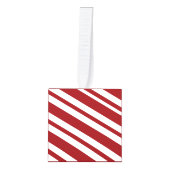 Candy Cane Wooden Cube Christmas Ornament (Voorkant)