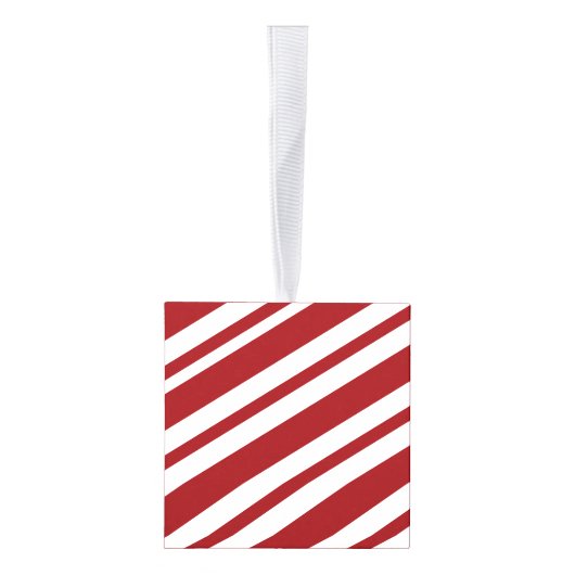 Candy Cane Wooden Cube Christmas Ornament (Rechts)