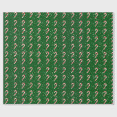 Candy Cane Wrapping Paper - Green Background Cadeaupapier (Vlak)
