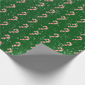 Candy Cane Wrapping Paper - Green Background Cadeaupapier (Hoek)
