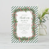 Candy Cane Wreath Christmas Kaart (Staand voorkant)