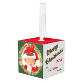 Candy Cane Wreath Photo Template Ornament (Voorkant hoekig)