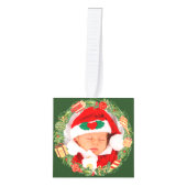 Candy Cane Wreath Photo Template Ornament (Voorkant)