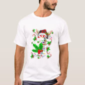 Candy Cane Xmas Plaid Santa T-shirt (Voorkant)