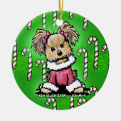 Candy Cane Yorkie Terrier Ornament (Voorkant)